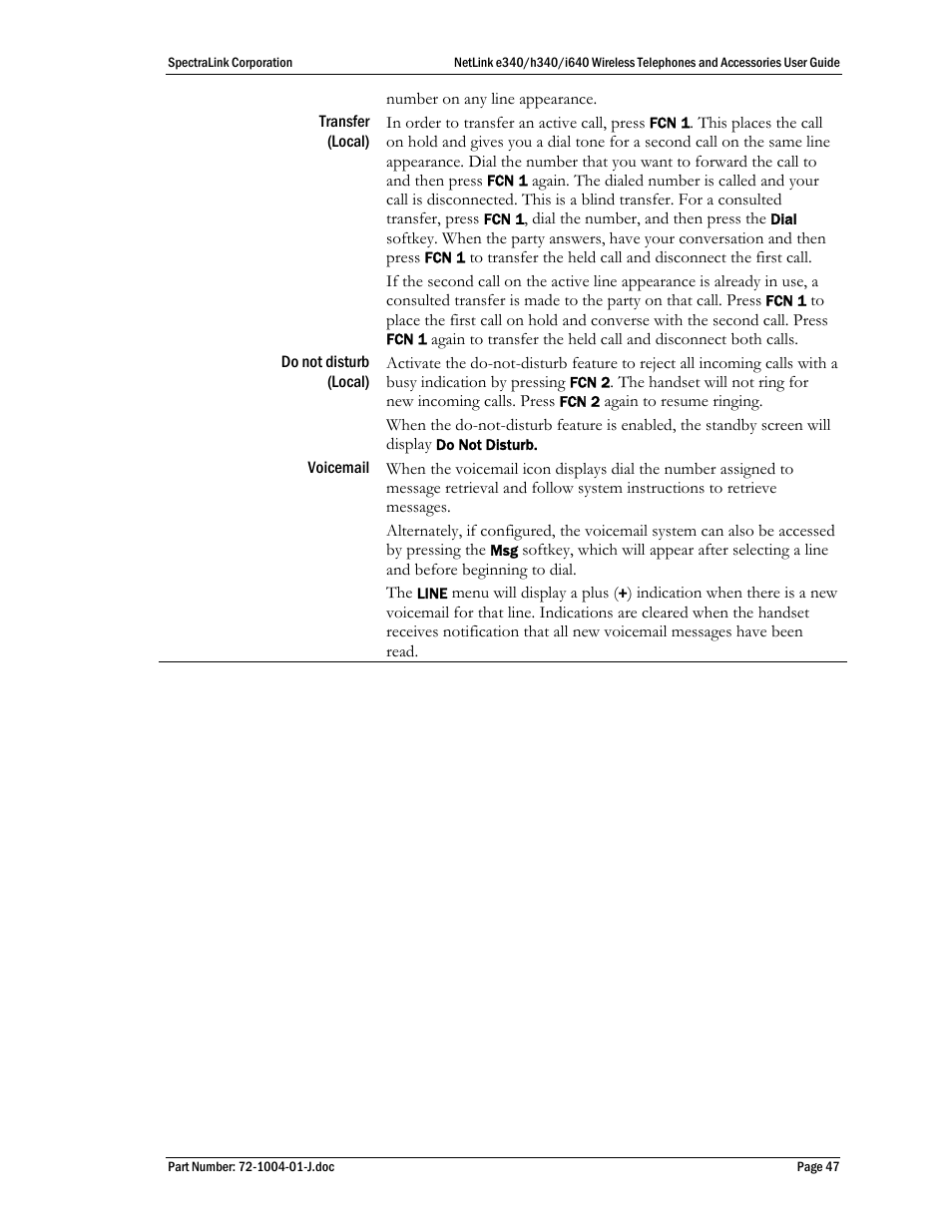 Polycom SpectraLink NetLink DCX100 User Manual | Page 47 / 50