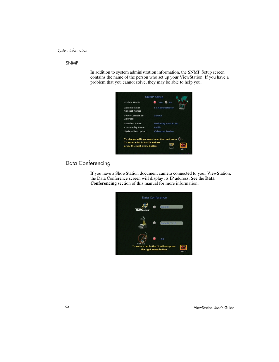 Data conferencing | Polycom Viewstation MP User Manual | Page 94 / 140