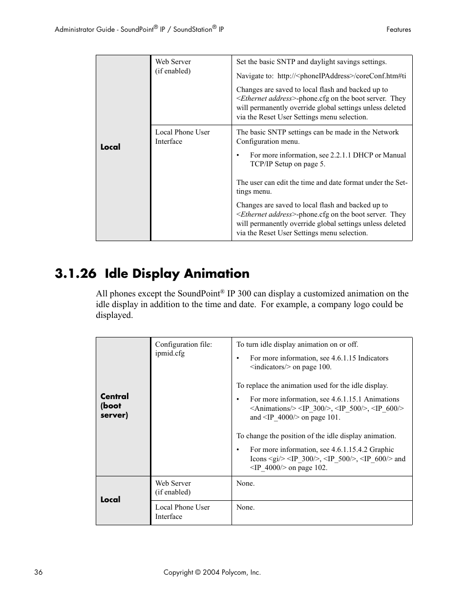 26 idle display animation | Polycom Version 1.4.x 17 User Manual | Page 44 / 147