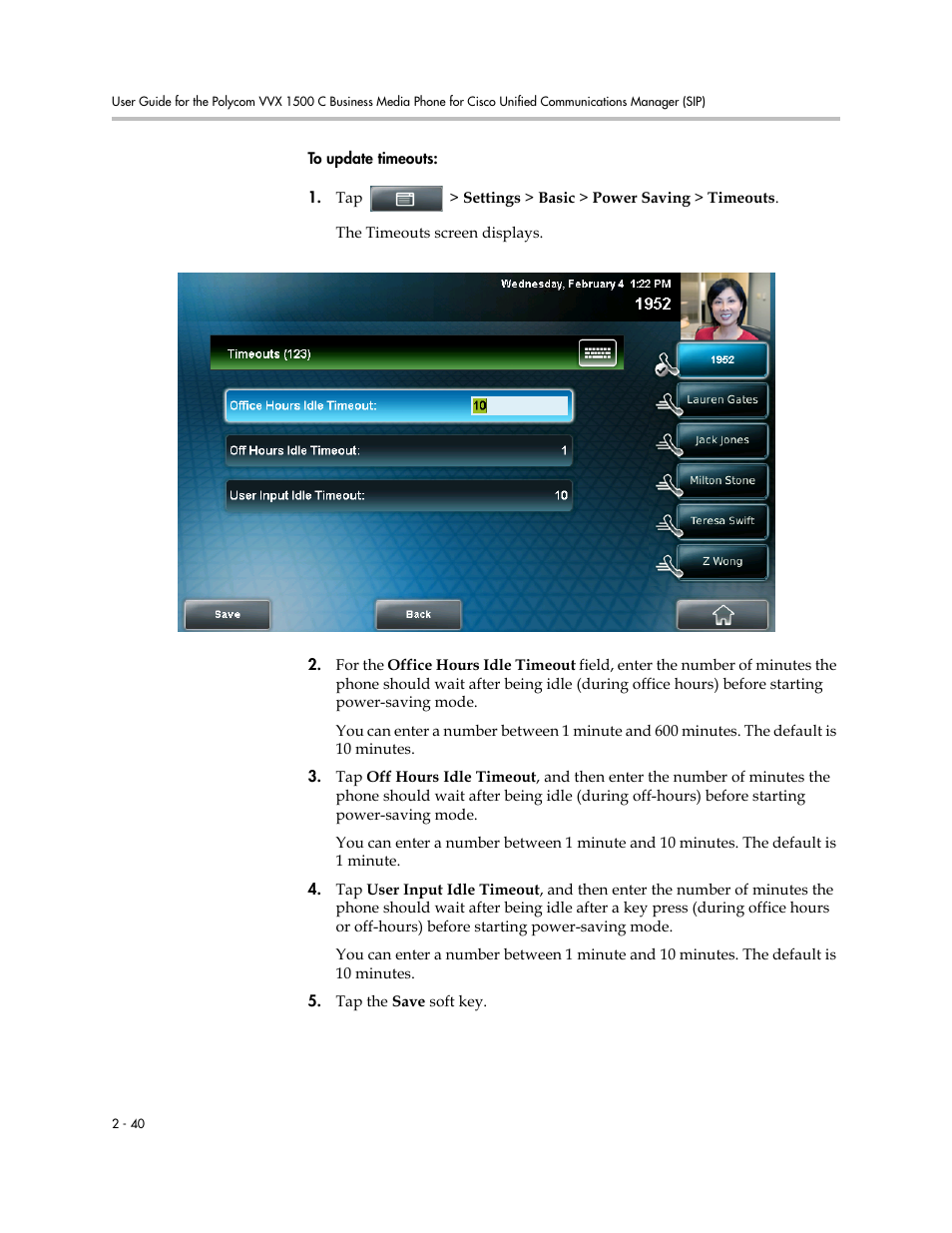 Polycom VVX 1500 C Business Media Phone for Cisco Unified Communications Manager (SIP) User Manual | Page 78 / 192