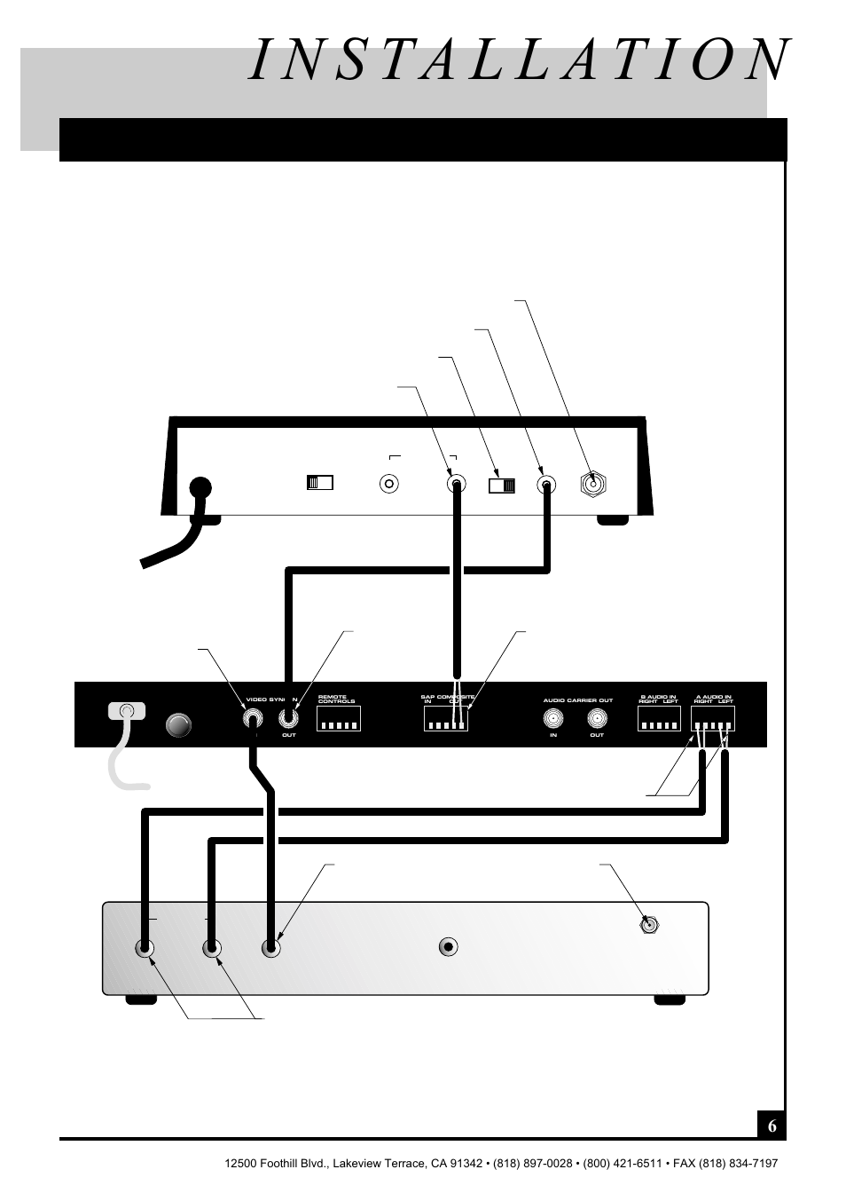 Stereo hook-up, Pico macom inc, Cam-35univ | Satellite receiver | Pico Macom CAM-35UNIV User Manual | Page 7 / 12