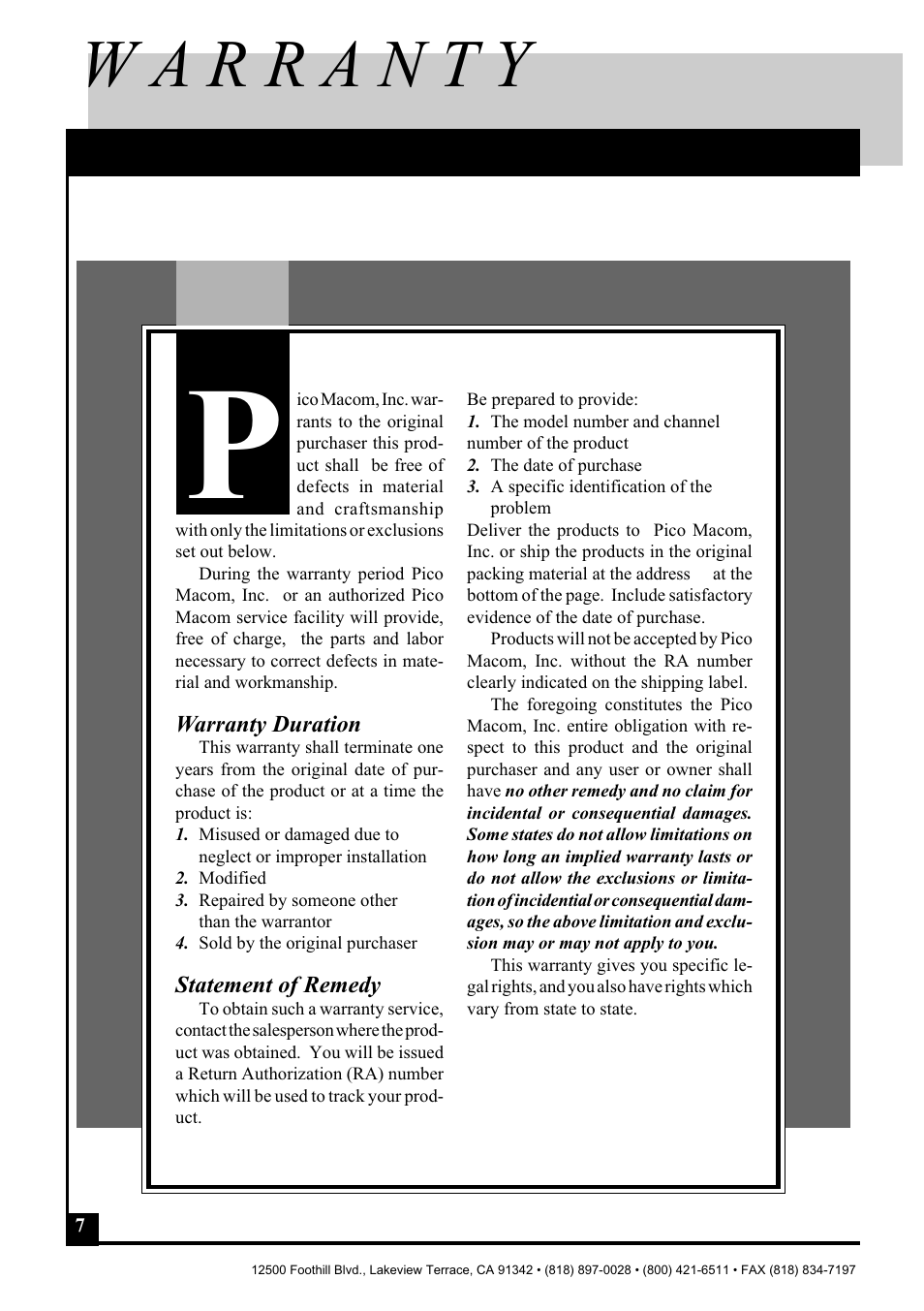 Pico Macom CAM-35UNIV User Manual | Page 8 / 12