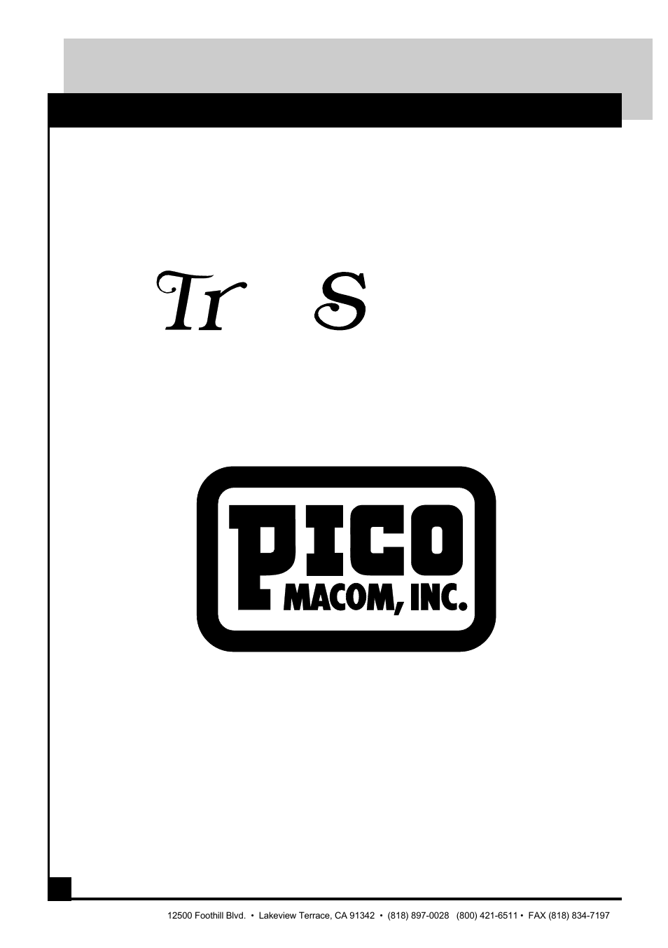 Pico Macom TA-52 User Manual | Page 8 / 8