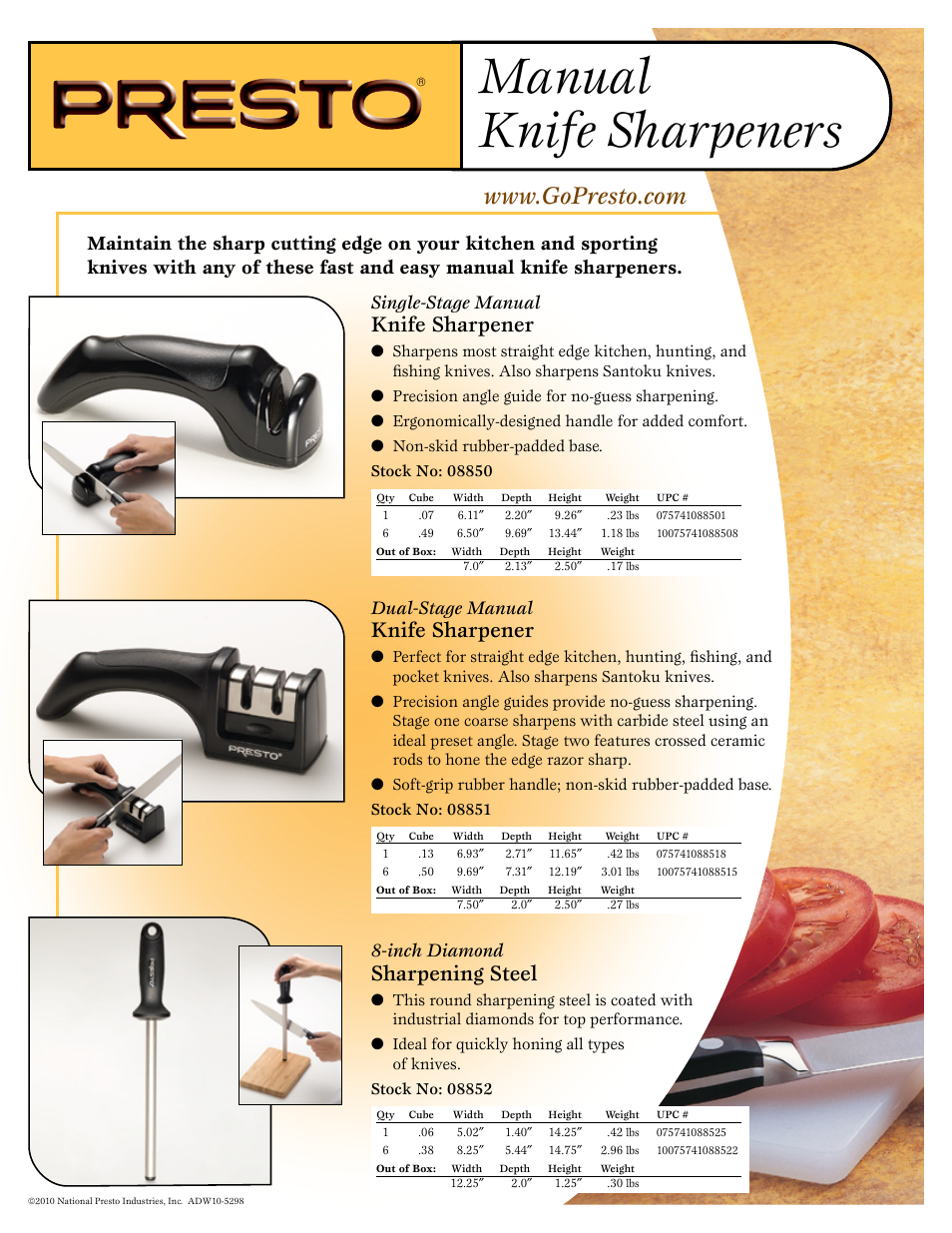 Presto 8850 User Manual | 1 page