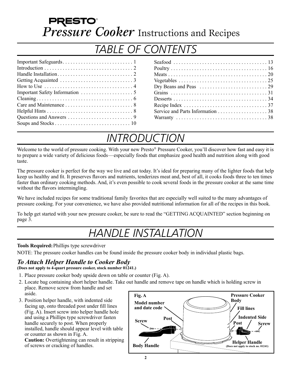 Presto 1362 User Manual | Page 2 / 38