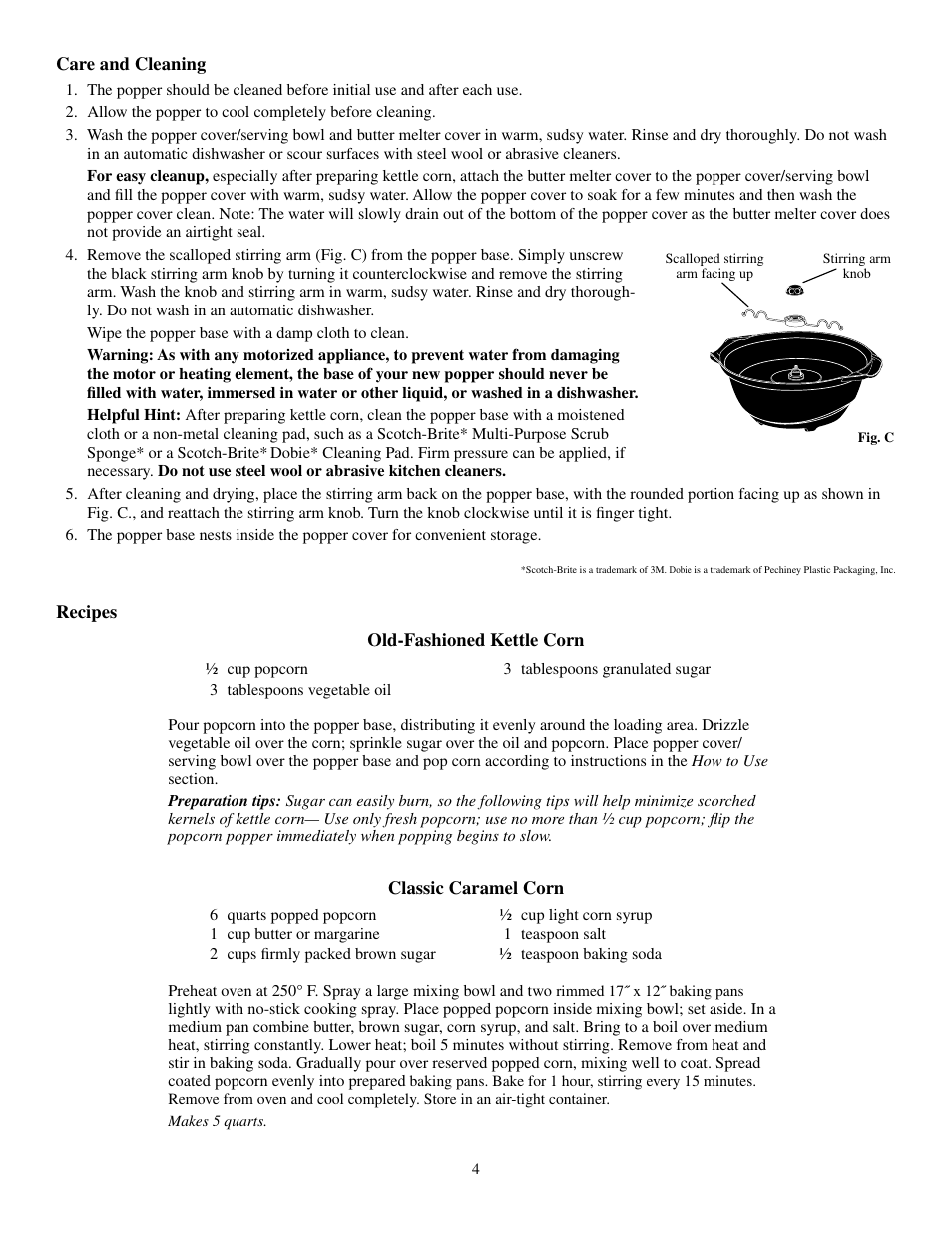 Presto Corn Popper User Manual | Page 4 / 6