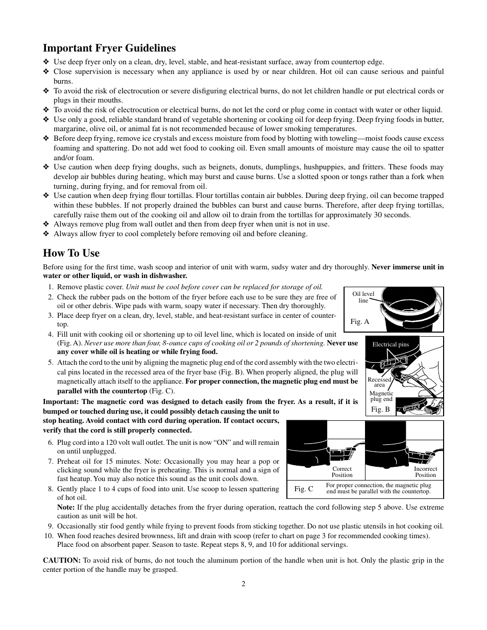 Important fryer guidelines, How to use | Presto Deep Fryer User Manual | Page 2 / 4