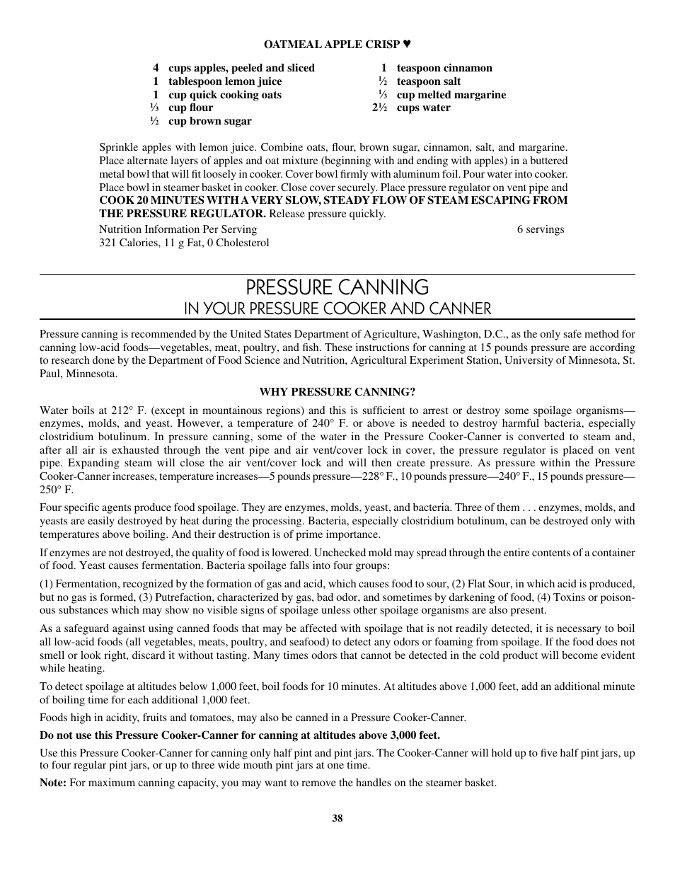 Pressure canning | Presto 8-Quart Stainless Steel Pressure Cooker User Manual | Page 38 / 43