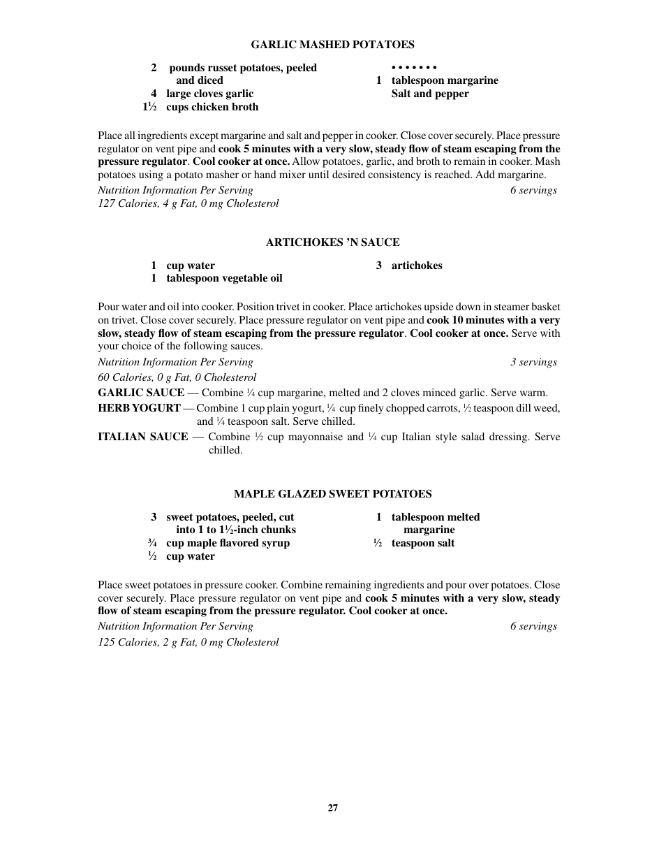 Presto 8-Quart Stainless Steel Pressure Cooker and Canner User Manual | Page 27 / 38