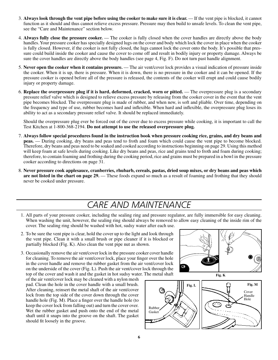 Care and maintenance | Presto 8-Quart Stainless Steel Pressure Cooker and Canner User Manual | Page 6 / 38