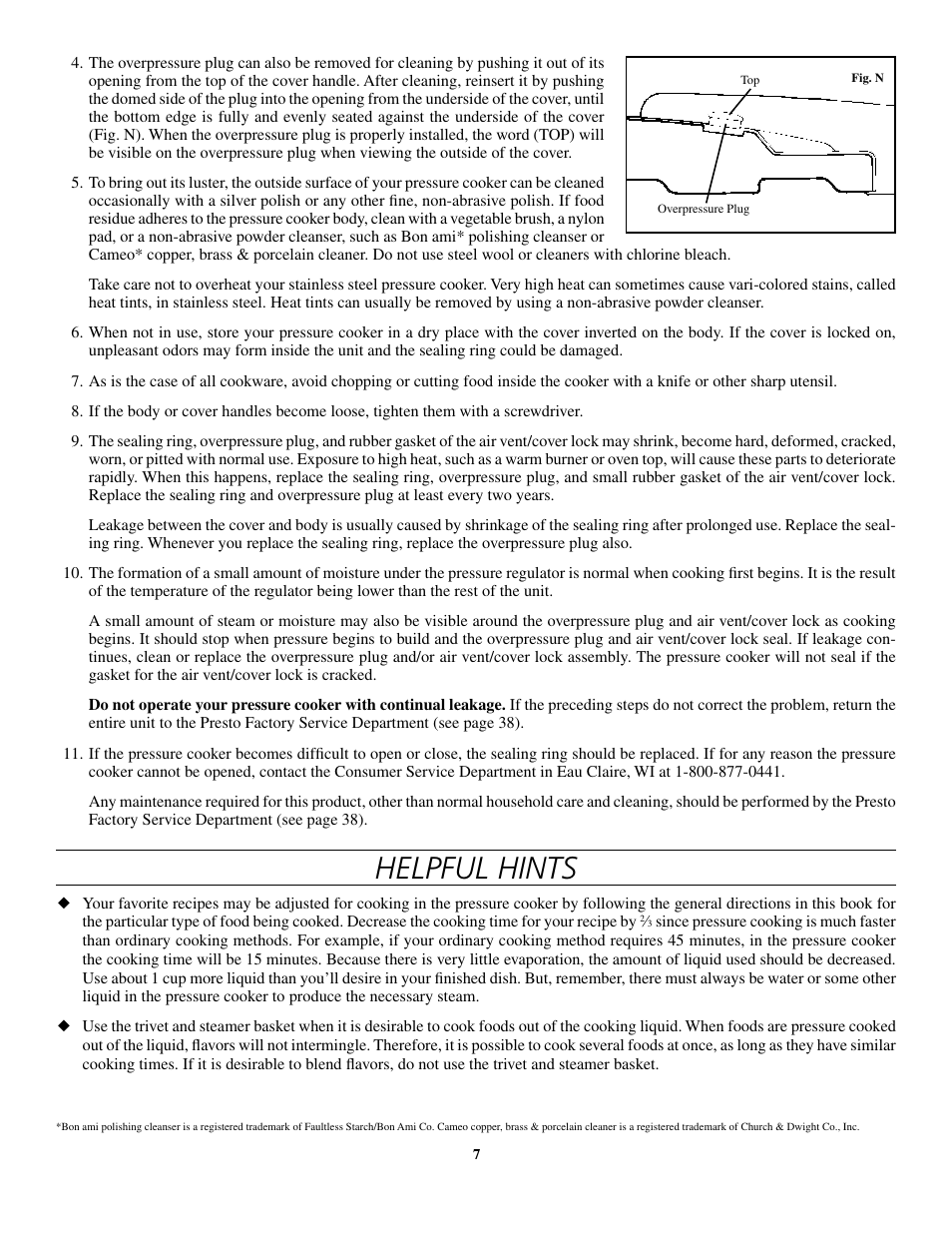 Helpful hints | Presto 8-Quart Stainless Steel Pressure Cooker and Canner User Manual | Page 7 / 38