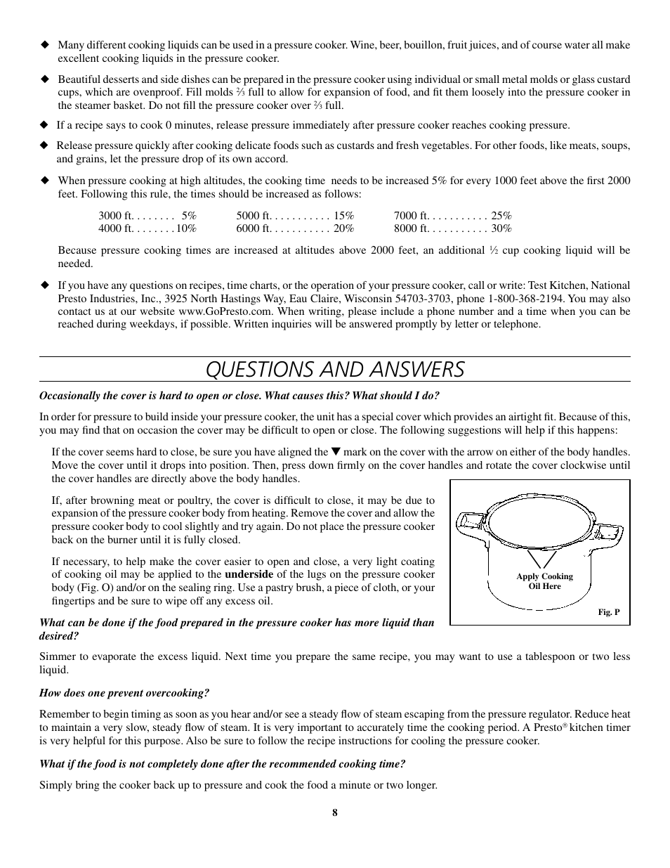 Questions and answers | Presto 8-Quart Stainless Steel Pressure Cooker and Canner User Manual | Page 8 / 38