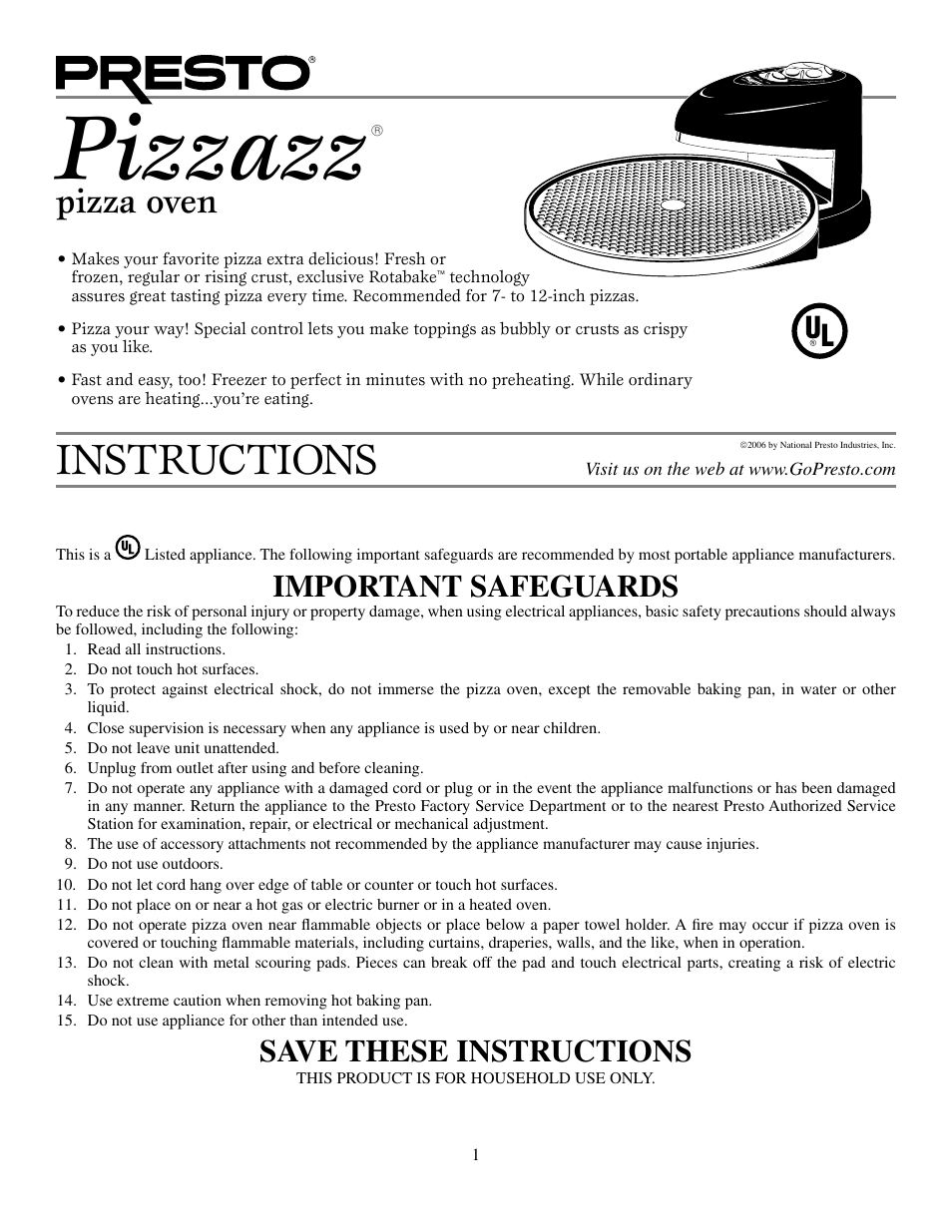 Presto Kitchen Utensil User Manual | 6 pages