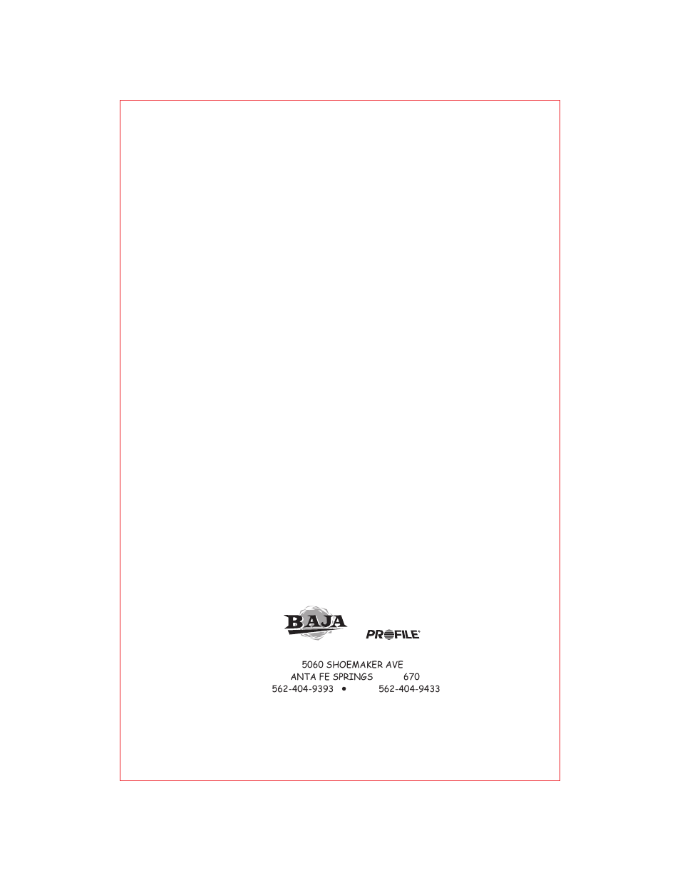 Вк 19 | Profile Baja BA400 User Manual | Page 19 / 19