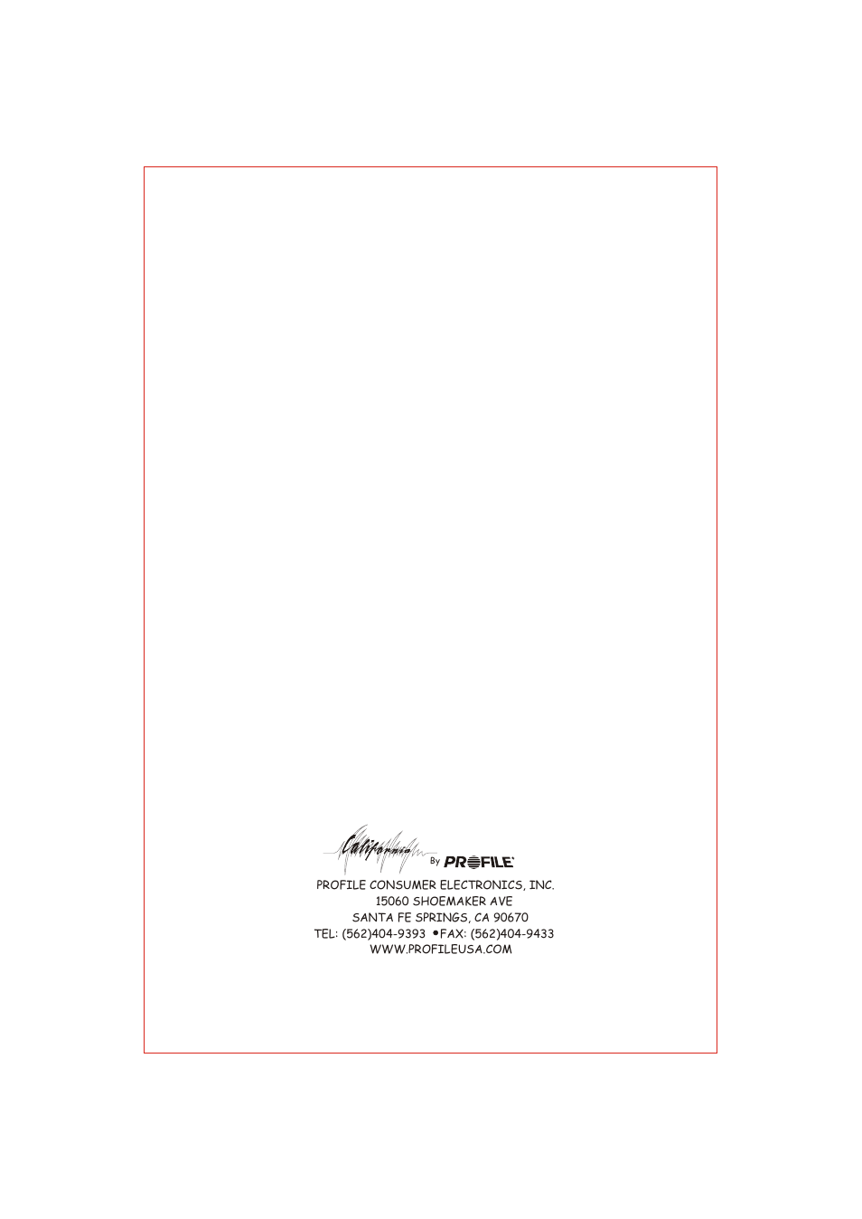 Вк 16 | Profile California 400MSX User Manual | Page 16 / 16