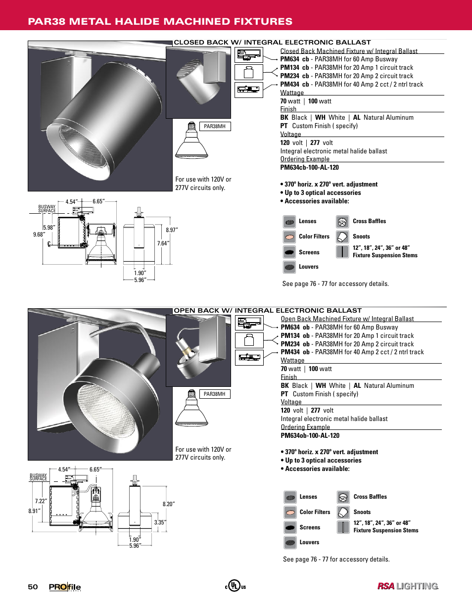 Par38 metal halide machined fixtures | Profile Machined Aluminum Fixtures User Manual | Page 21 / 24