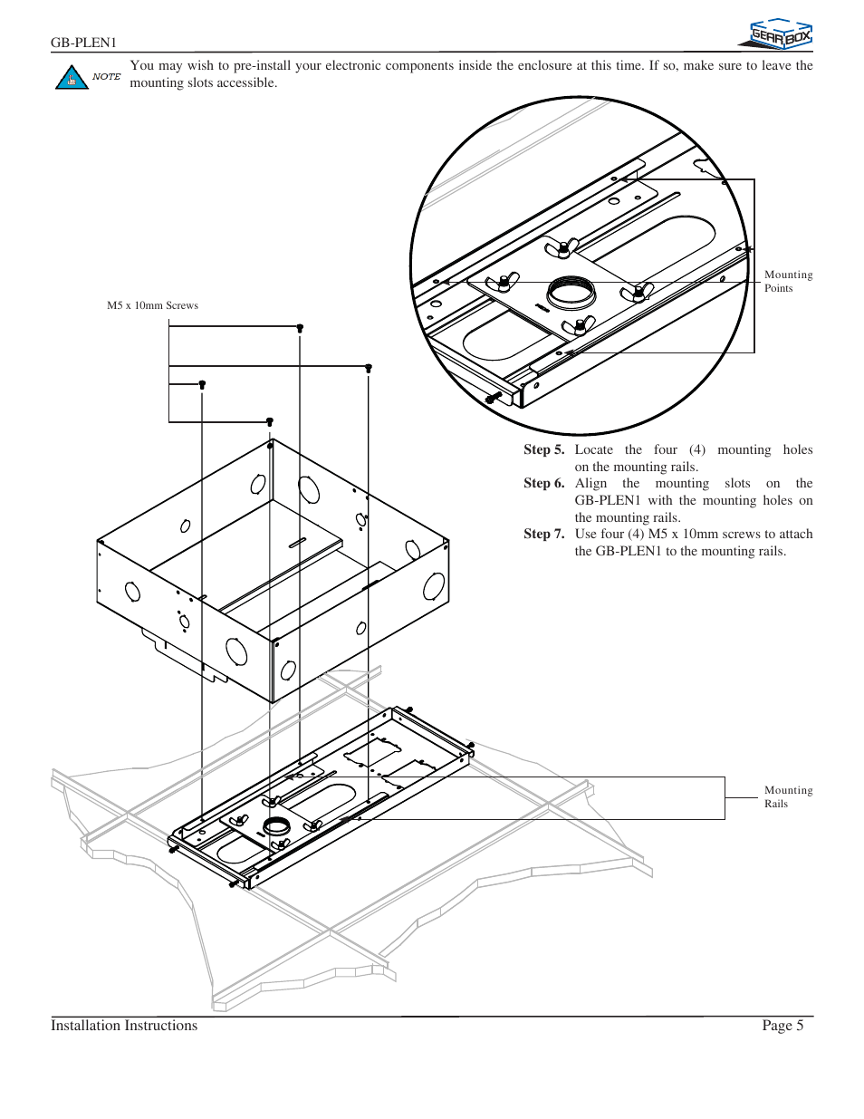 Premier Mounts GearBox Equipment Enclosure GB-PLEN1 User Manual | Page 5 / 10