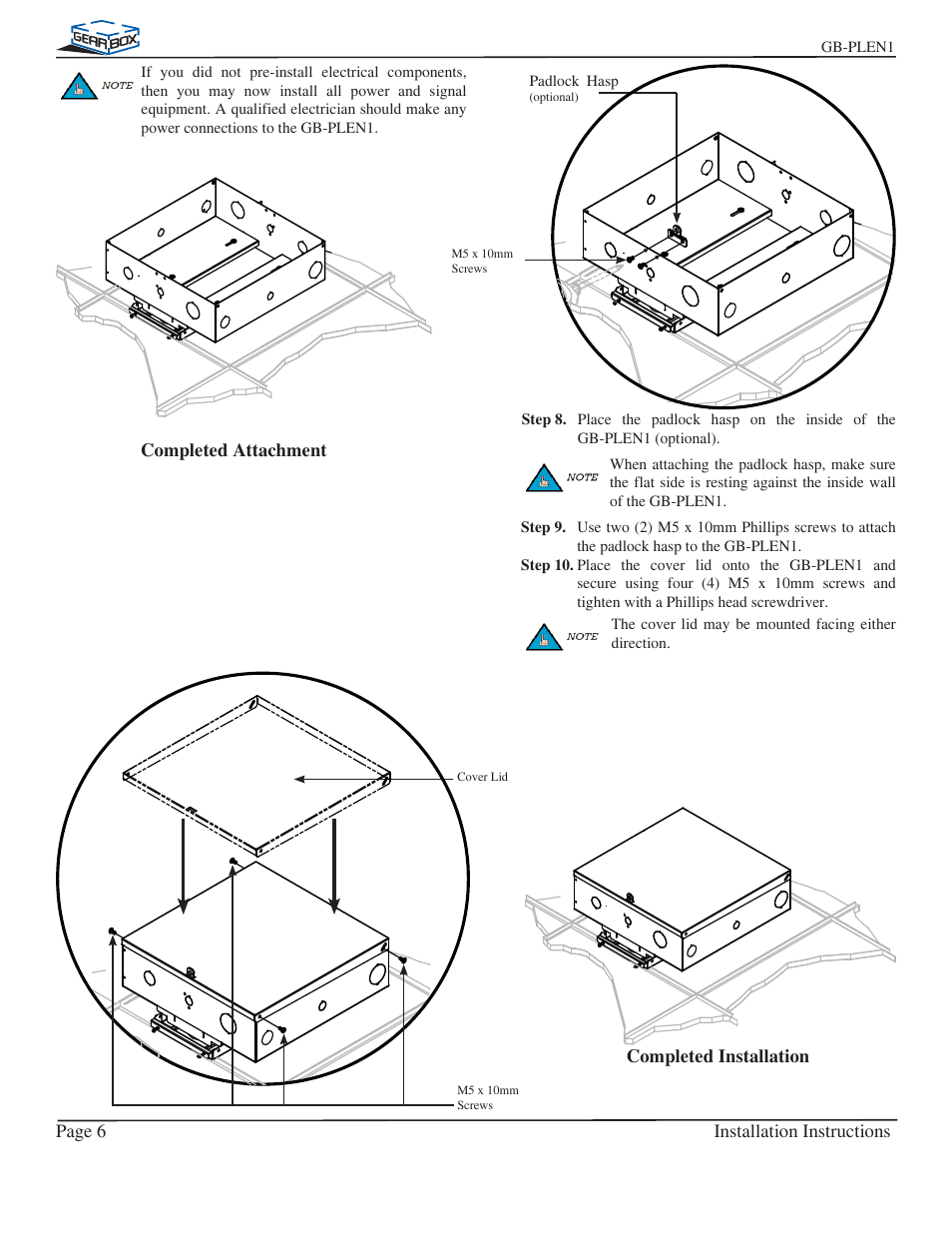 Premier Mounts GearBox Equipment Enclosure GB-PLEN1 User Manual | Page 6 / 10