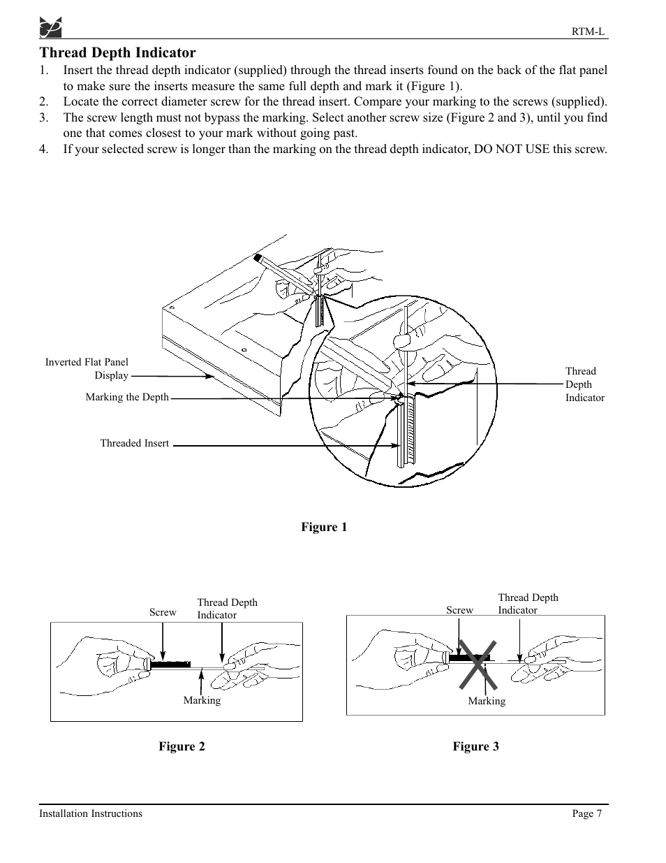 Thread depth indicator | Premier Mounts MOUNTS PSD-BWL User Manual | Page 15 / 22