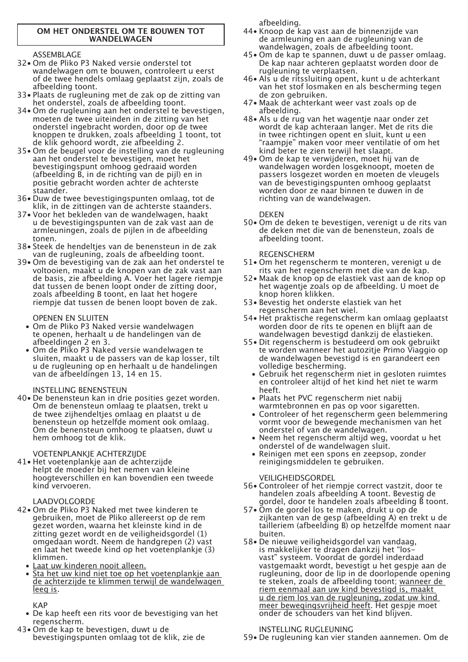 Peg-Perego Pliko P3 Naked User Manual | Page 42 / 80