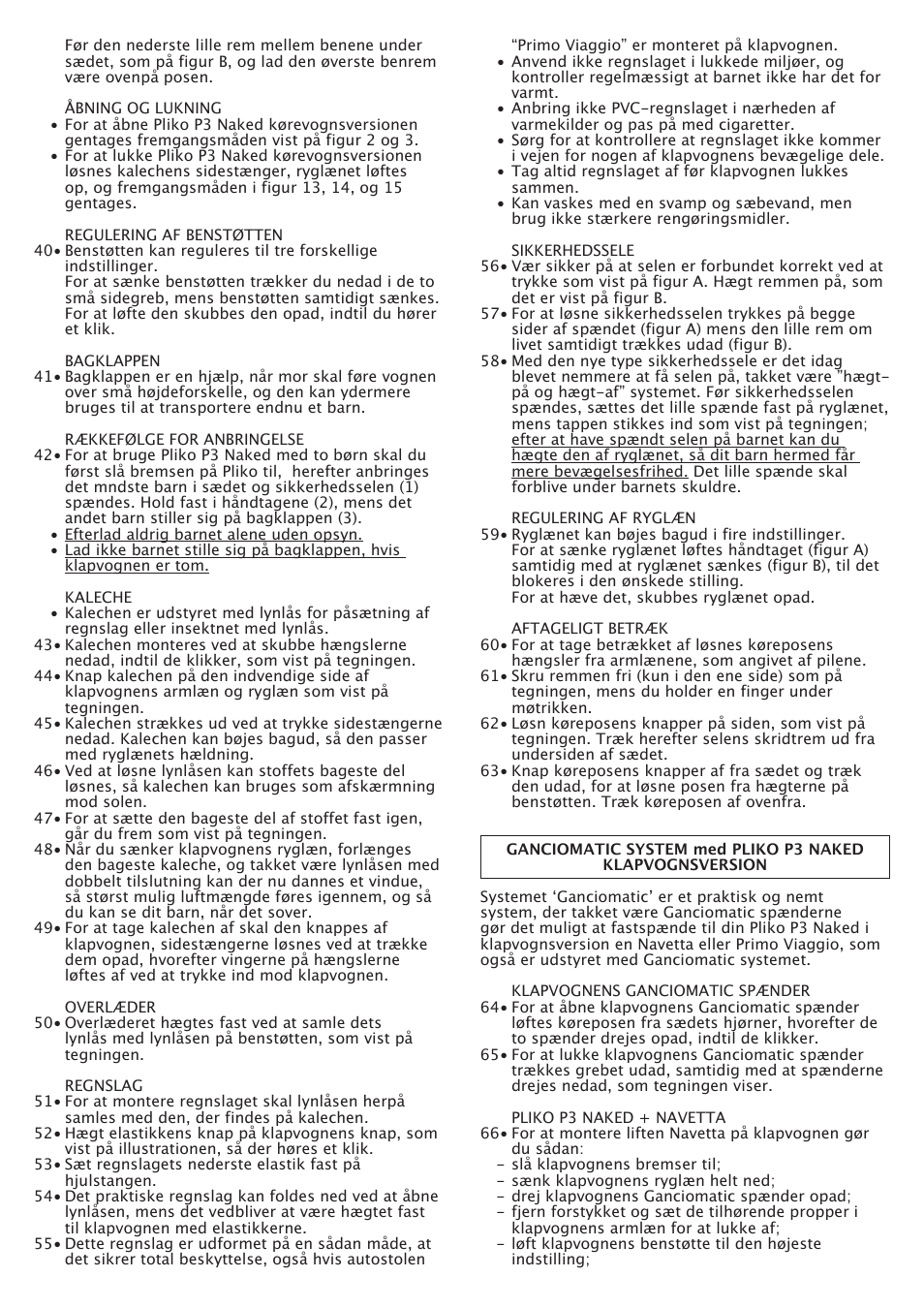 Peg-Perego Pliko P3 Naked User Manual | Page 46 / 80
