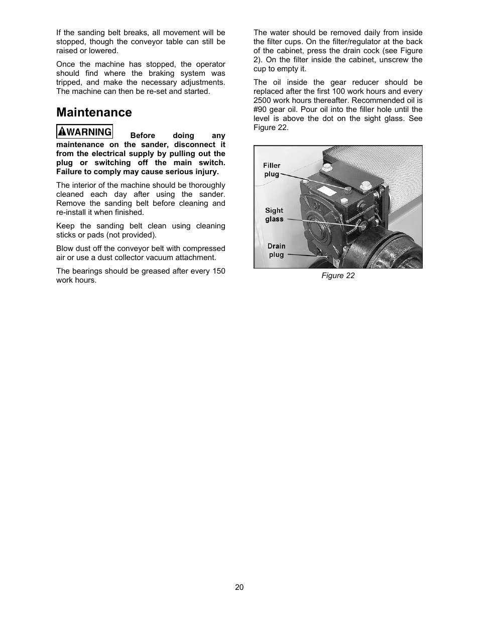 Maintenance | Powermatic WB-25 User Manual | Page 20 / 68