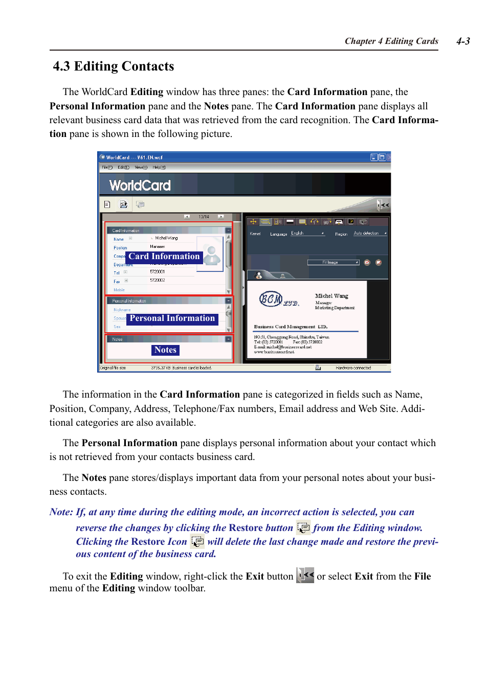 3 editing contacts | Penpower WorldCard duet User Manual | Page 29 / 82