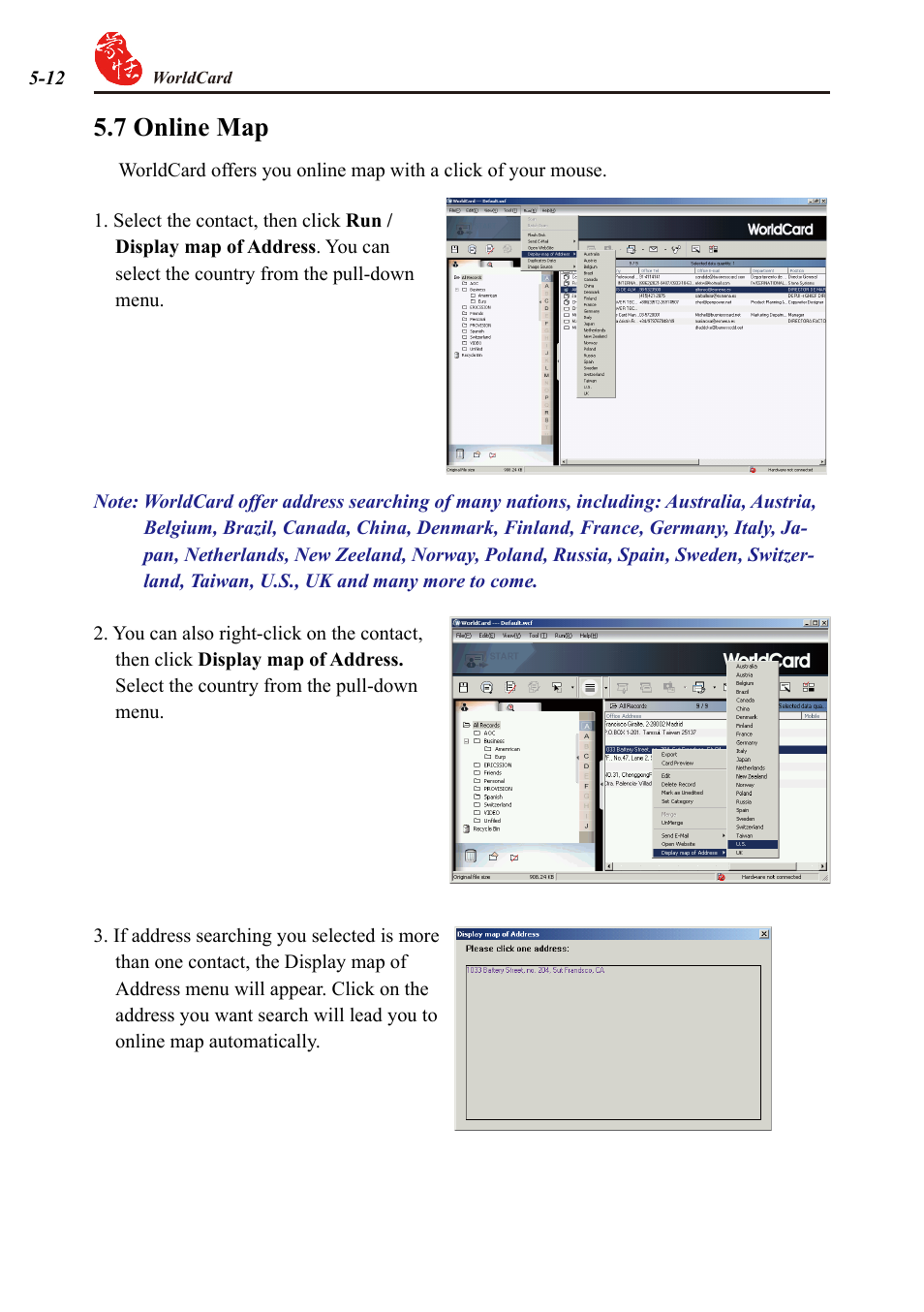 7 online map | Penpower WorldCard duet User Manual | Page 48 / 82