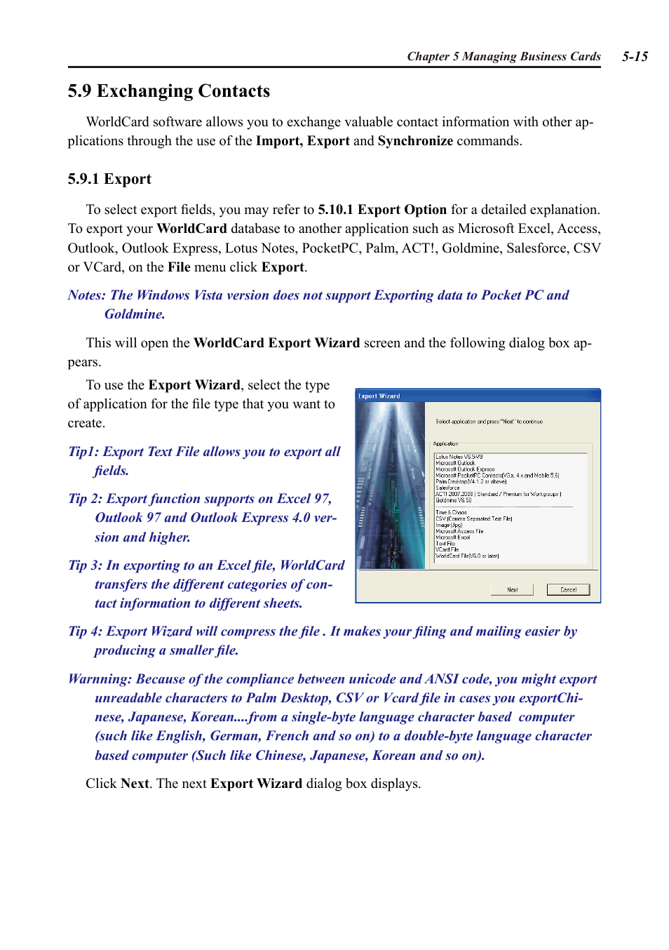 9 exchanging contacts | Penpower WorldCard duet User Manual | Page 51 / 82
