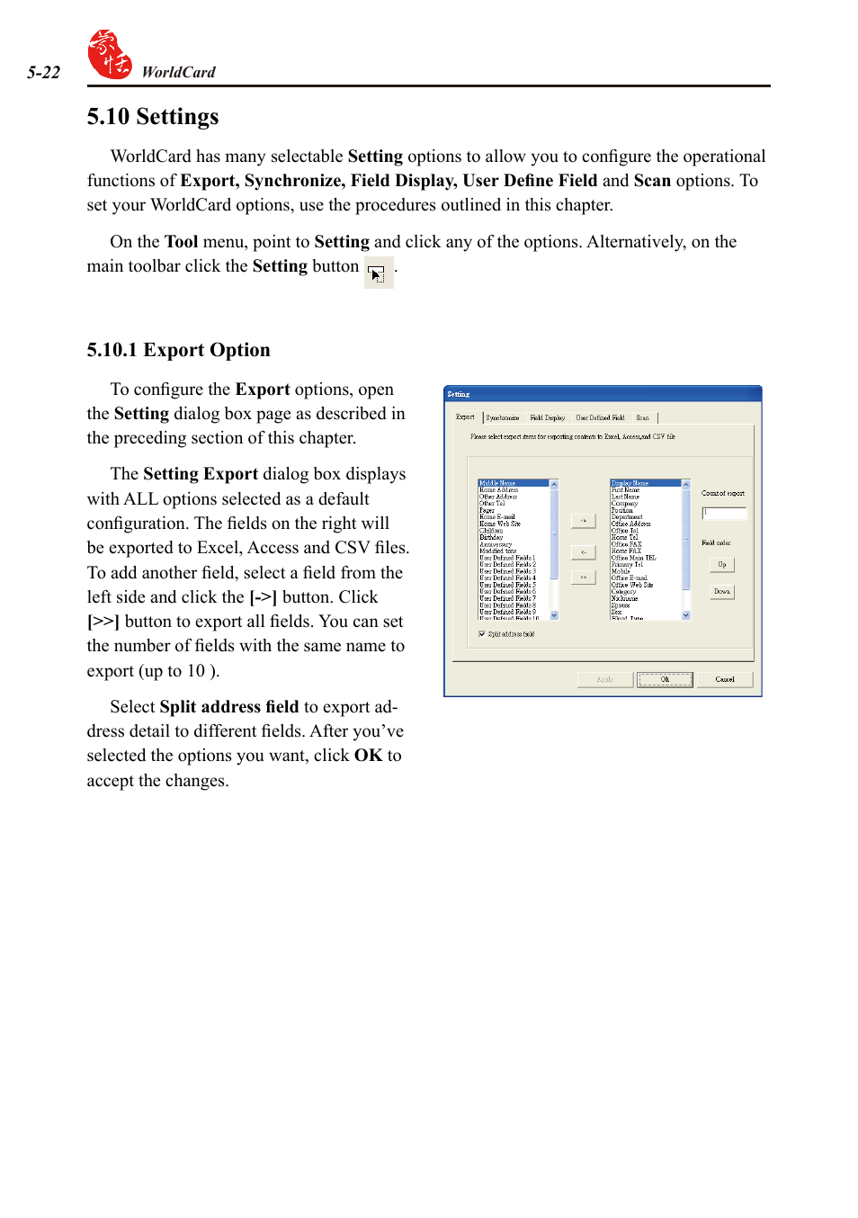 10 settings | Penpower WorldCard duet User Manual | Page 58 / 82