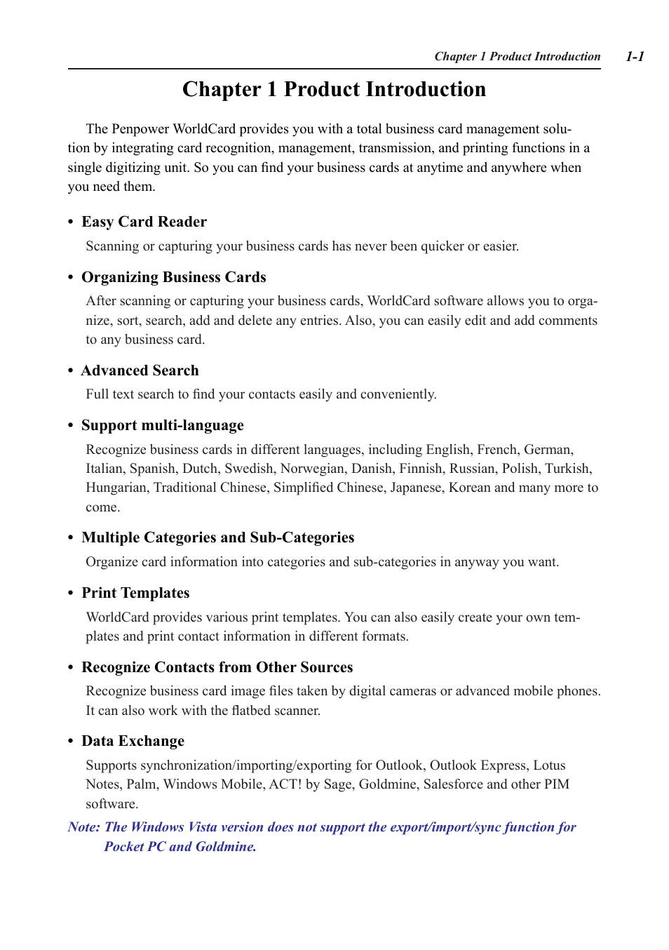 Chapter 1 product introduction | Penpower WorldCard duet User Manual | Page 9 / 82