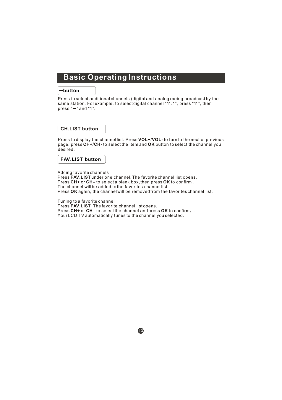Basic operating instructions | Prima LV-1958P User Manual | Page 18 / 70