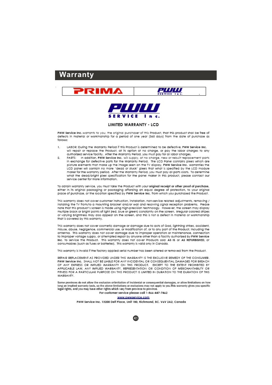 Prima LV-1958P User Manual | Page 46 / 70