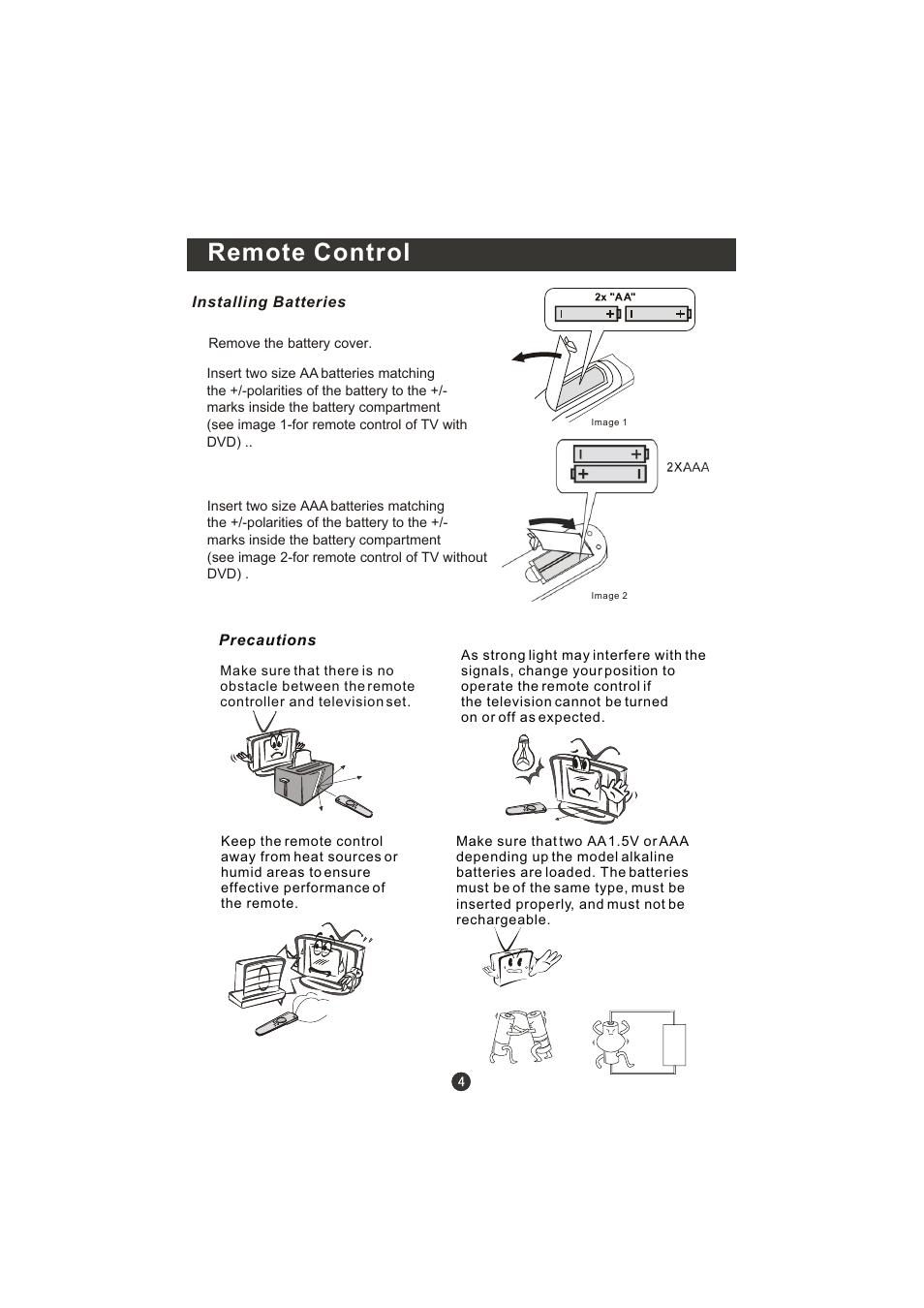Remote control | Prima LV-1958P User Manual | Page 9 / 70