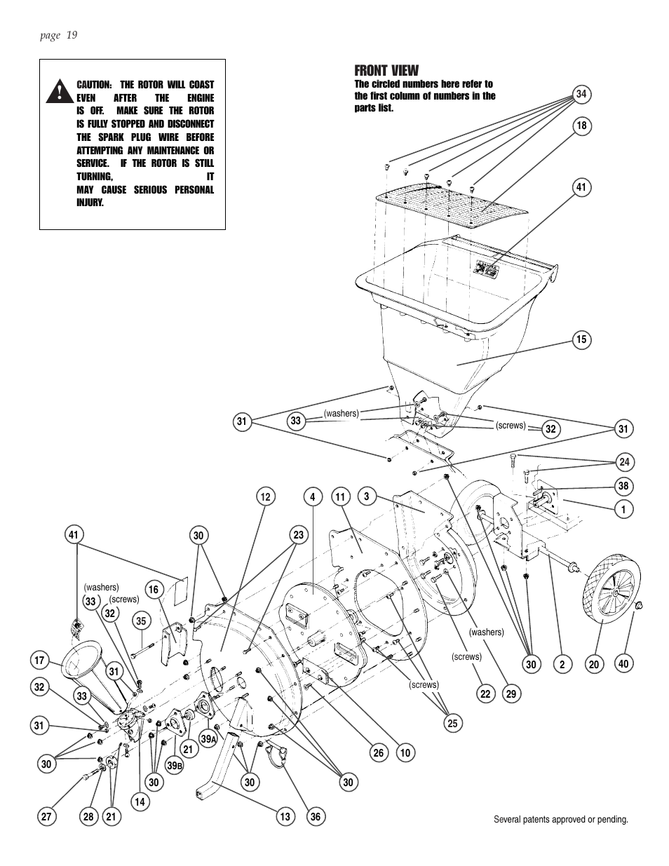 Front view | Patriot Products 10F-CSV User Manual | Page 19 / 21