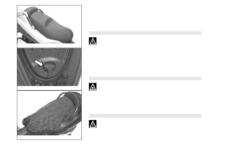 The saddle | Piaggio 400ie User Manual | Page 24 / 100