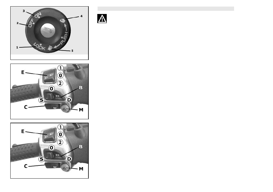 Switch direction indicators, Horn button | Piaggio 250 i.e. User Manual | Page 15 / 100