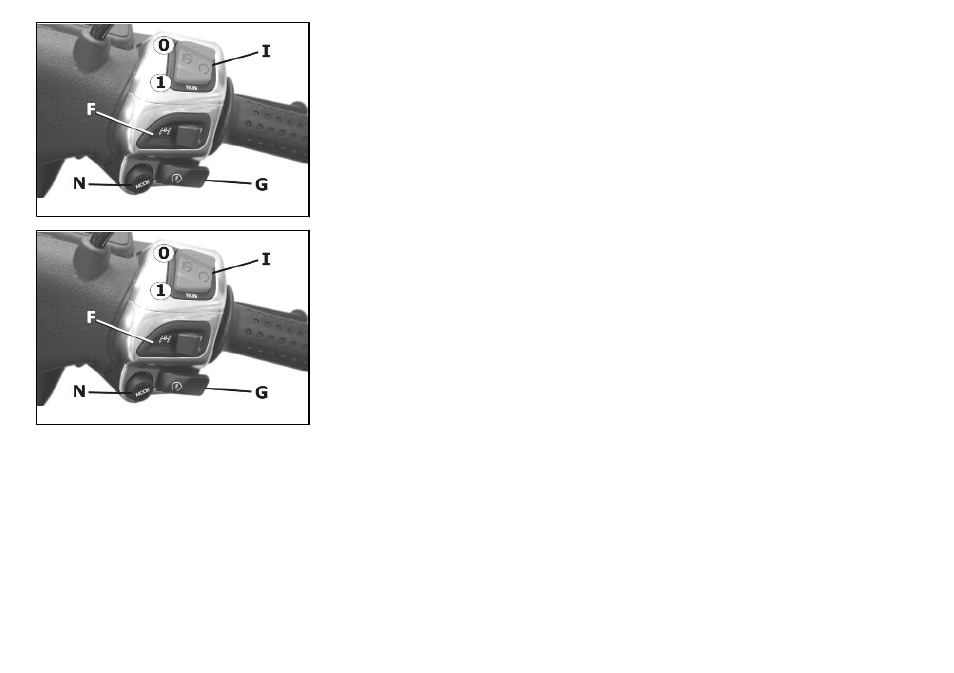 Start-up button, Engine stop button | Piaggio 250 i.e. User Manual | Page 17 / 100
