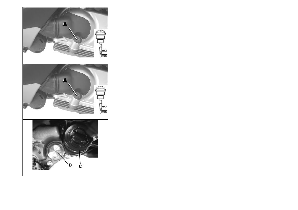 Engine oil level, Engine oil level check, Engine oil top-up | Warning light (insufficient oil pressure) | Piaggio 250 i.e. User Manual | Page 50 / 100