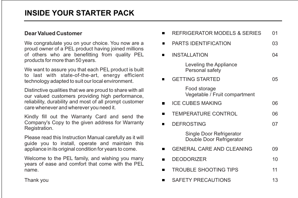 Inside your starter pack | Pelco 20145JF User Manual | Page 3 / 34
