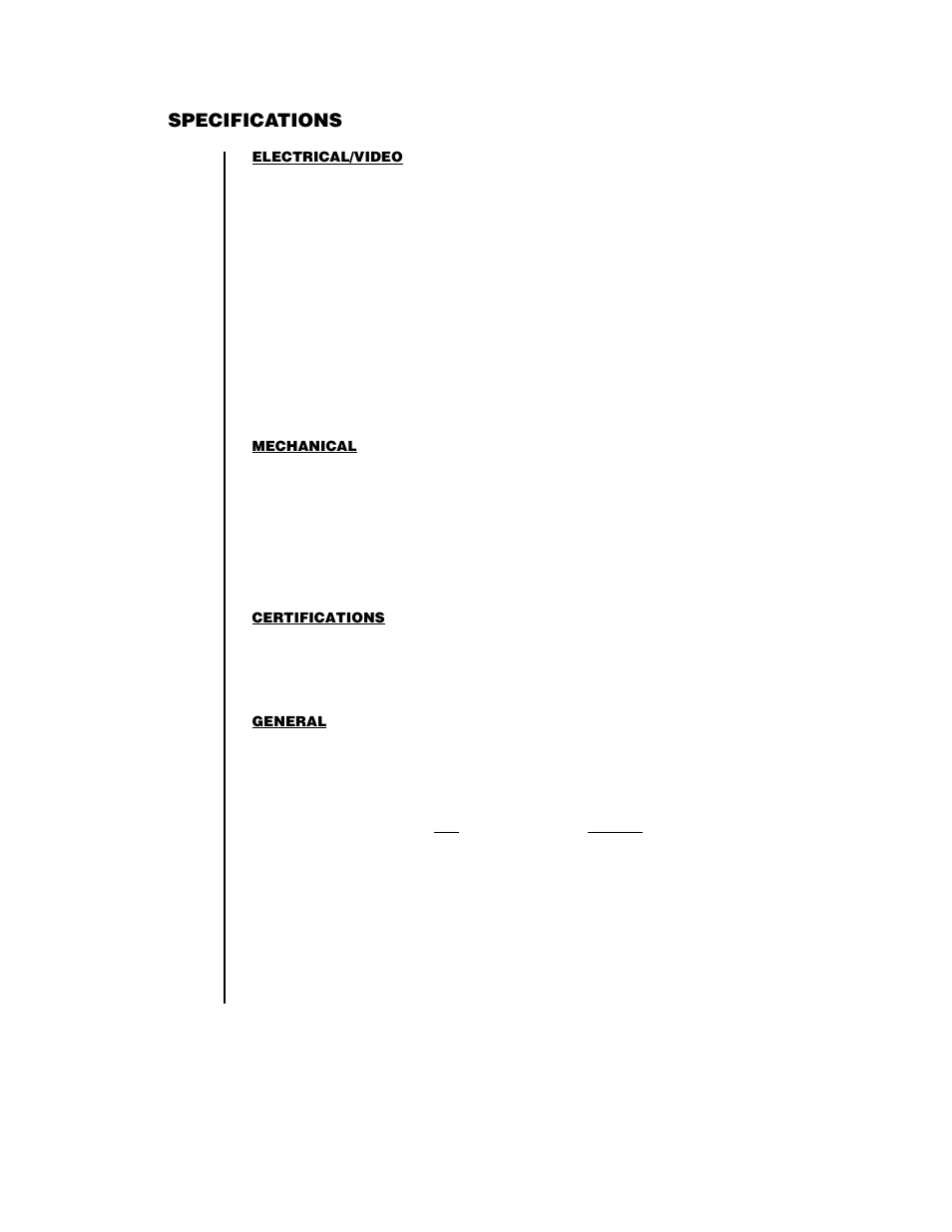 Specifications | Pelco DX2000 User Manual | Page 109 / 114