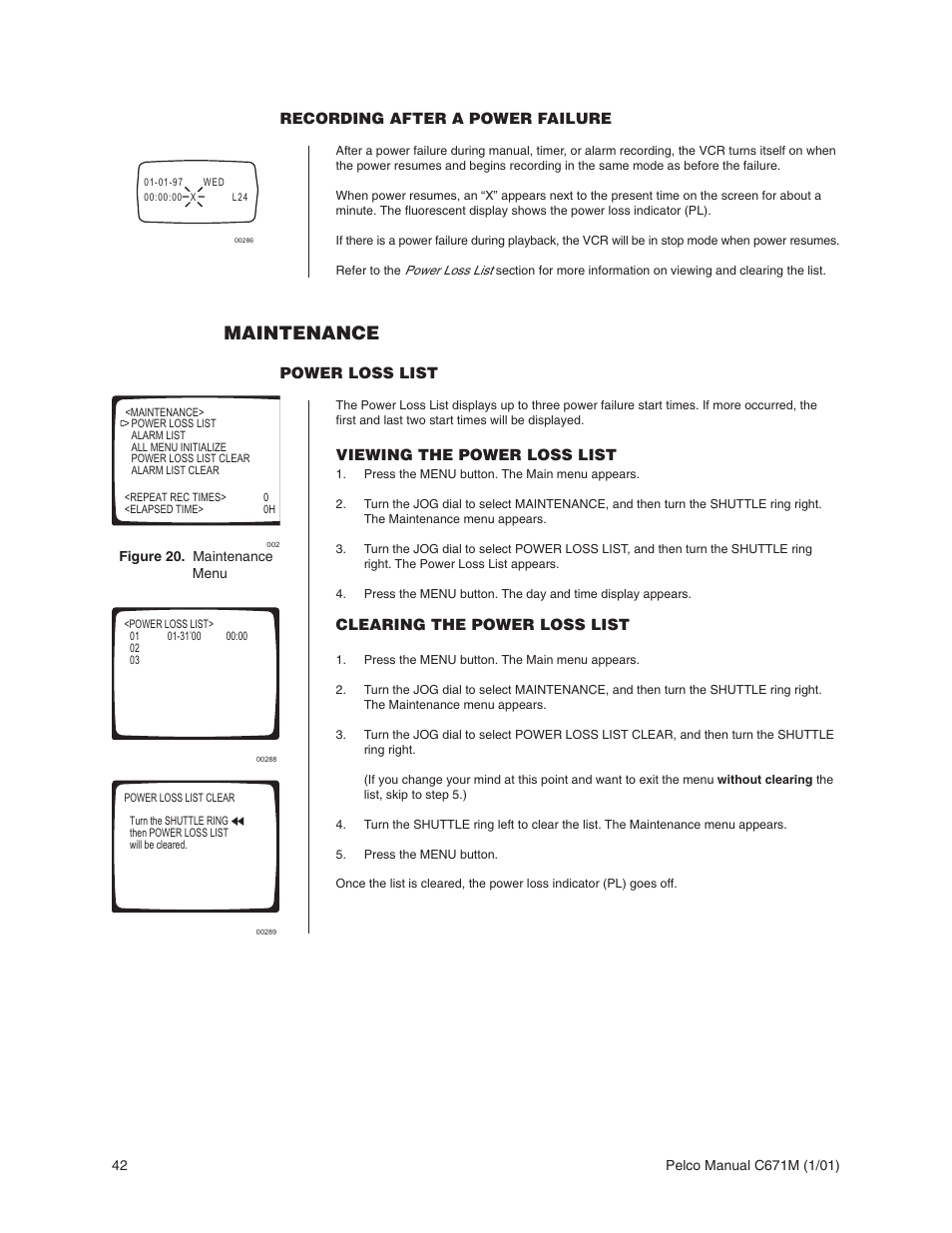 Maintenance | Pelco TLR3040 User Manual | Page 42 / 58