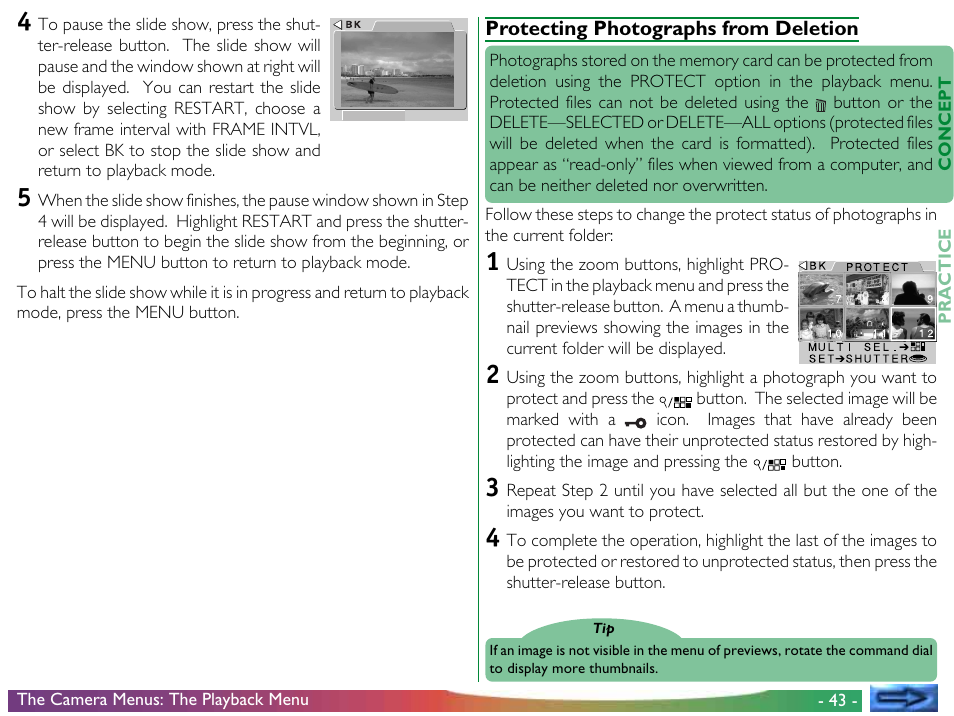 Protecting photographs from deletion | Proxima ASA COOLPIX 950 User Manual | Page 43 / 56