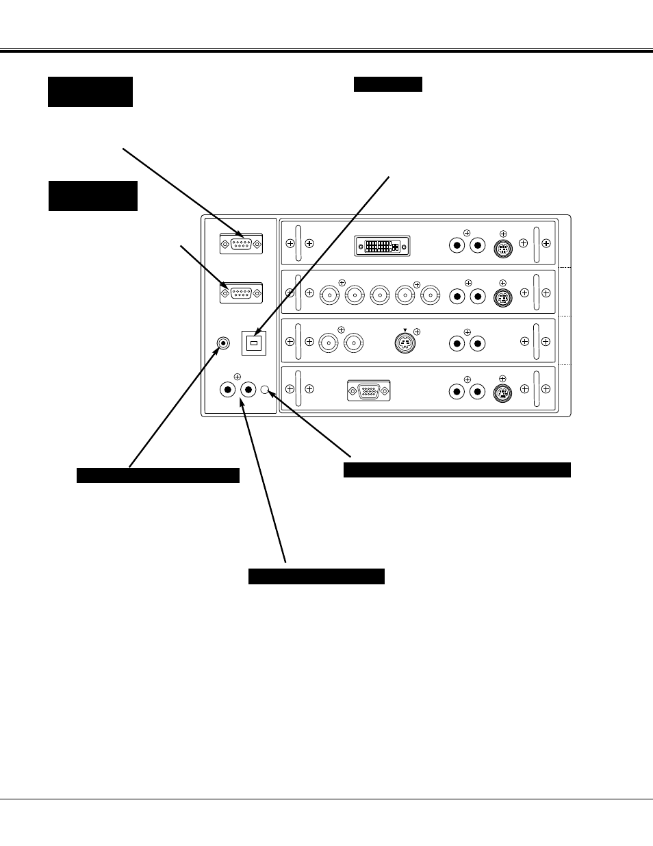 Connecting the projector, Audio output jacks, Reset button | R/c jack usb port, Serial port out terminal serial port in terminal | Proxima ASA Proxima PROAV9350 User Manual | Page 13 / 52