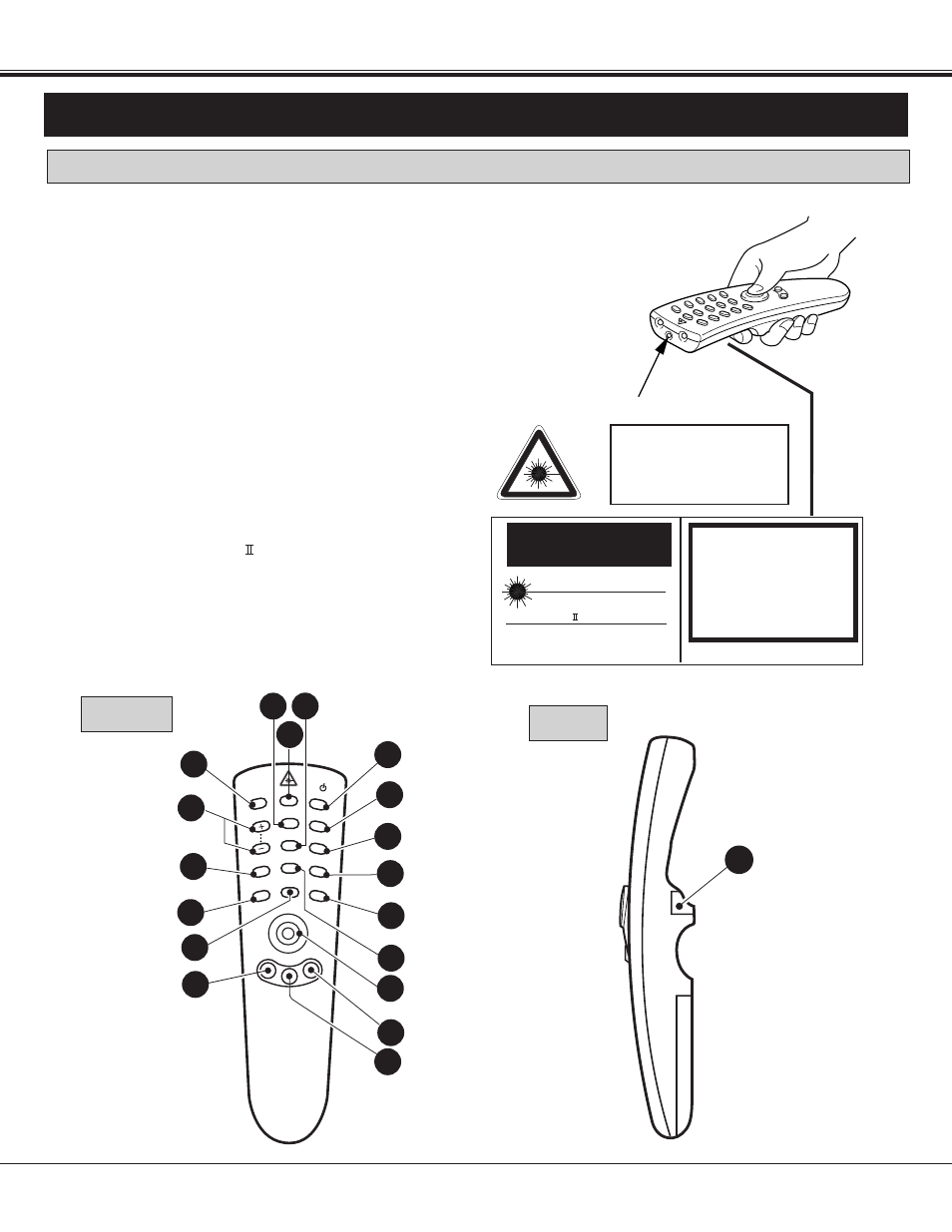 Operation of the remote control, Caution, Wireless remote control unit | Front side, Before operation, Laser pointer button | Proxima ASA Pro AV 9400L User Manual | Page 24 / 58