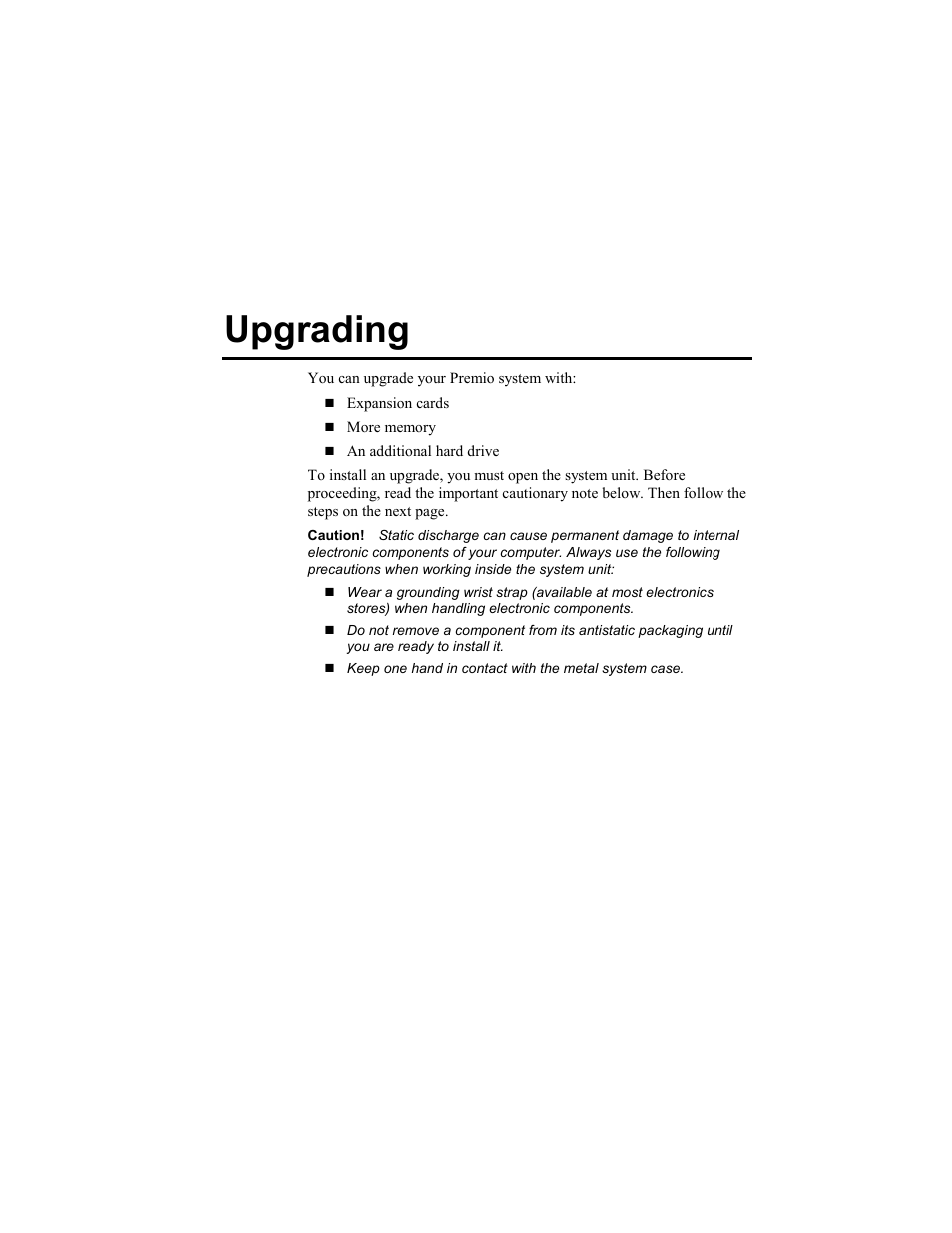 Upgrading | Premio Computer Aries/Centella User Manual | Page 10 / 131