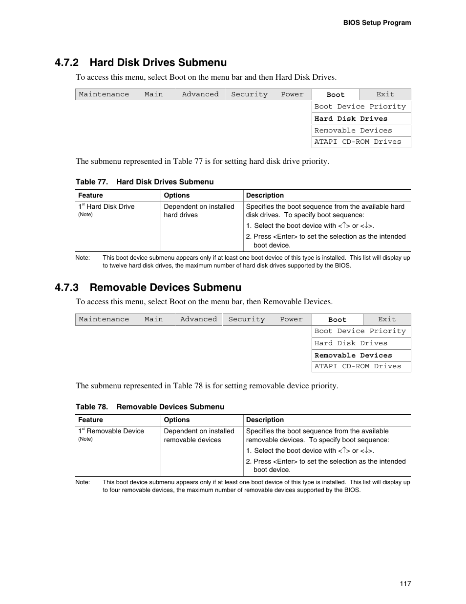 2 hard disk drives submenu, 3 removable devices submenu | Premio Computer Apollo/Shadowhawk User Manual | Page 140 / 153
