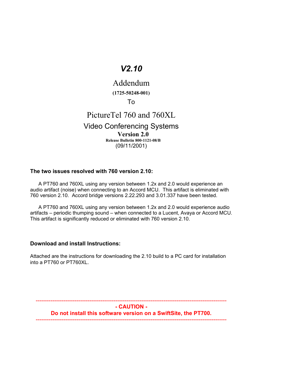 PictureTel 760 User Manual | 2 pages
