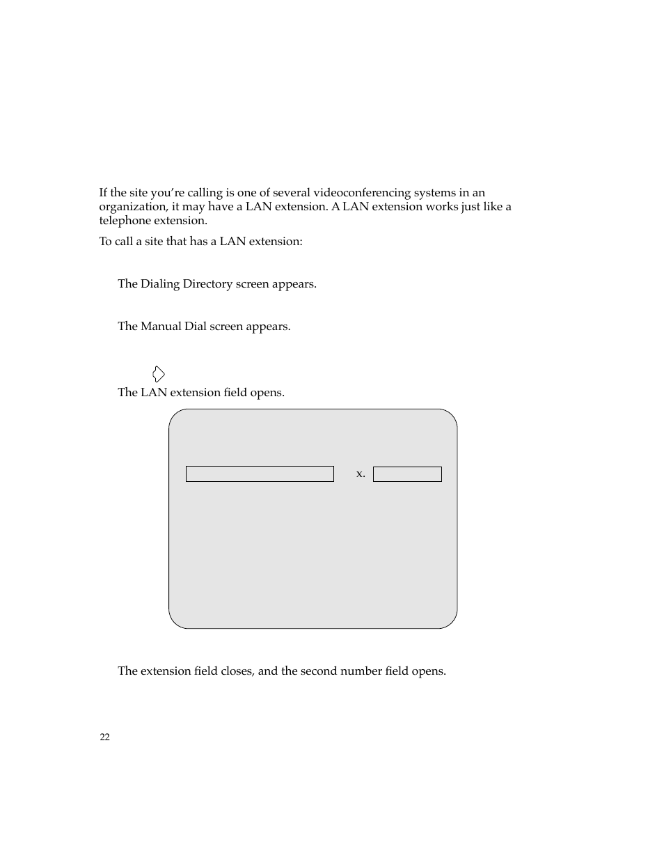 Dialing with a lan extension | PictureTel 4500 User Manual | Page 28 / 114