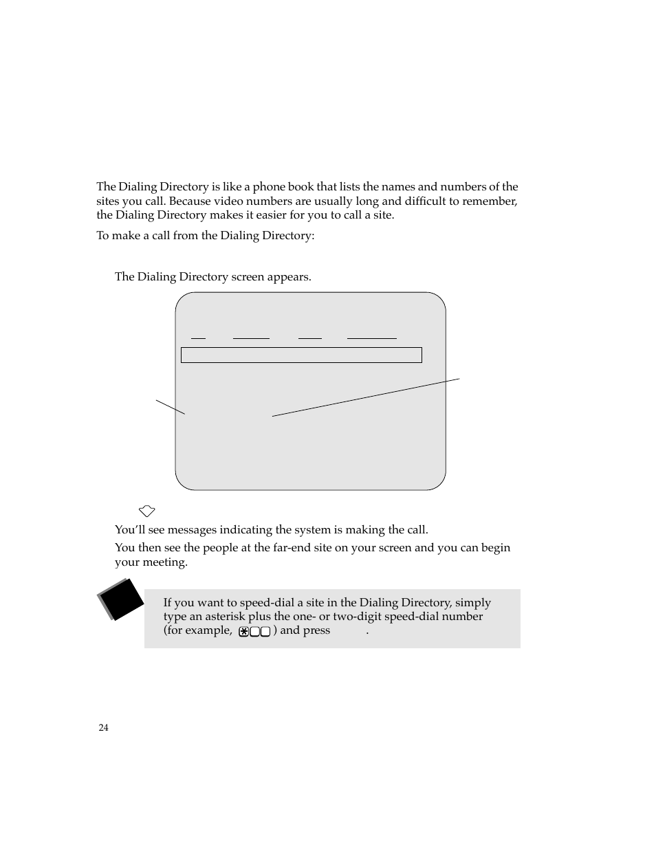 Directory dialing | PictureTel 4500 User Manual | Page 30 / 114